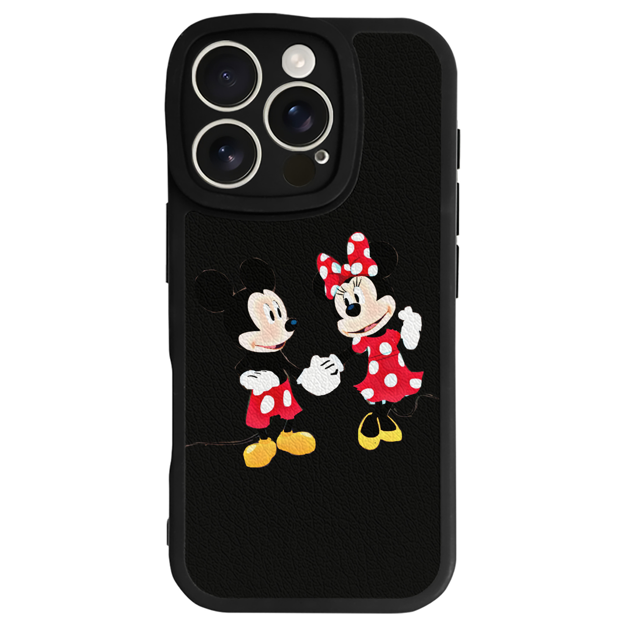 （画像用） ミッキーマウス Mickey Mouse 【iPhone 16シリーズ対応】シリコンスマホケース（レザー調） 材質：シリコン
